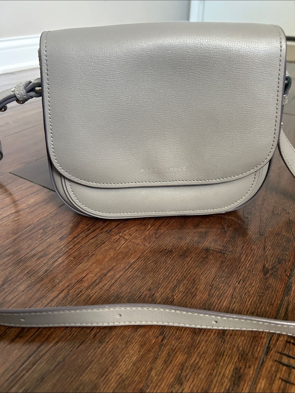 Marc Jacobs Mini Rider Grey Leather Crossbody Bag